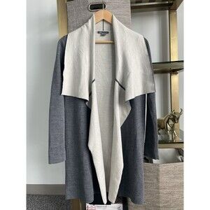 $398 VINCE Women's Elegant Gray Two Tone Wool Sweater Cardigan Jacket XSmall